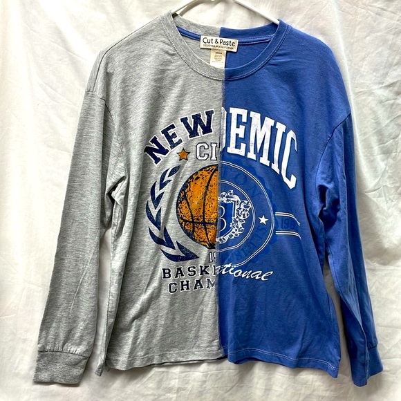 Cut & paste long sleeve NEW EMIC pullover tee men sz M - Picture 2 of 4